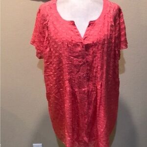 Soft Surroundings Textured Coral Top